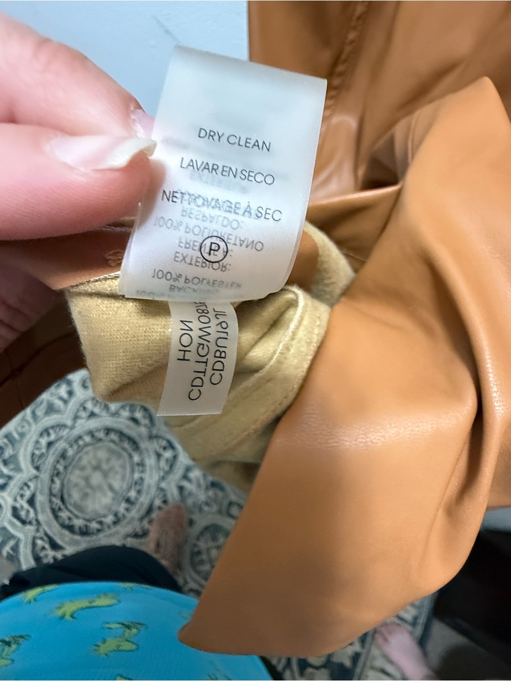 Calvin Klein Camel Faux Leather Dress - Picture 6 of 6